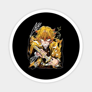 Demon Slayer Zenitsu Lightning Strike Pose Magnet